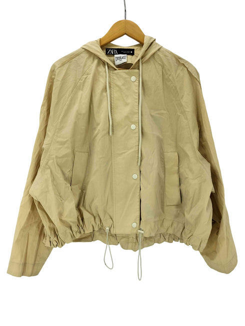 ザラ ZARA EVERLAST 裾ドローコード コットン ナイロン クロップド マウンテン パーカー レディース import:M